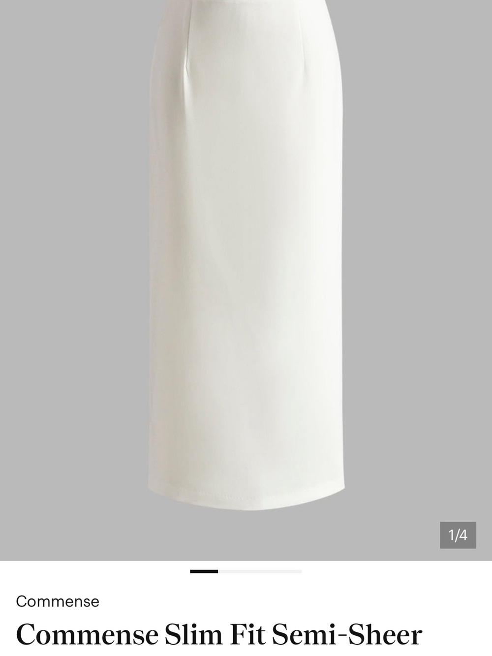 Commense Cream Slim Midi Pencil Skirt